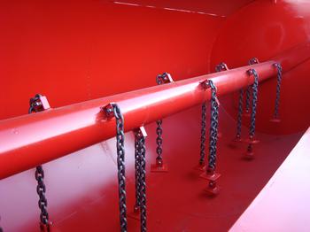 Keðjudreifari: tromla, tromluöxull og keðjuöxull